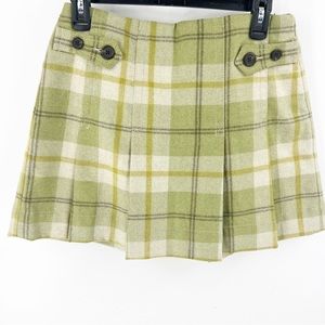 Gap Green Plaid Academia Wool Blend Skirt Women's Size 4
